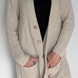 J.Jill tan mock neck long cardigan